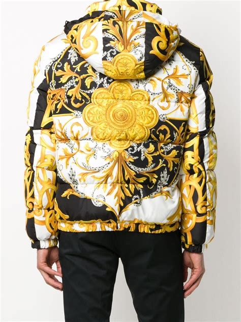 versace jeans puffer jacket in yellow|Versace windbreaker jacket.